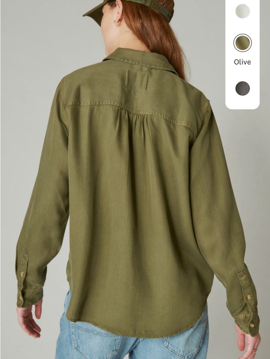 Lucky Brand Olive Button-Down Shirt - Picture 5 of 10